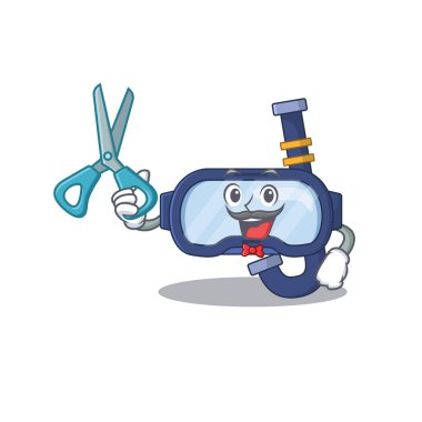 Berber dükkanında çalışan yetenekli berber karakter tasarımı.