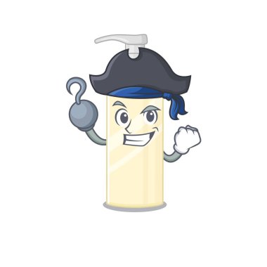 Bir kancalı el Korsan karakter saç maskesi çizgi film tasarımı. Vektör illüstrasyonu