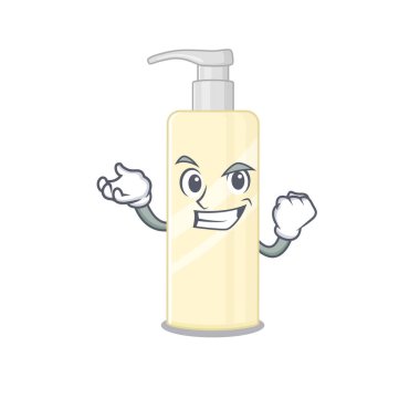 Gülen yüzlü bir saç maskesinin karikatür tasarımı. Vektör illüstrasyonu