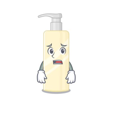 Çizgi film tasarımı saç maskesi endişeli yüzünü gösteriyor. Vektör illüstrasyonu