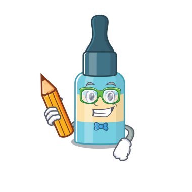 Salgın sırasında evde saç yağı maskotu tasarımı çalışması. Vektör illüstrasyonu