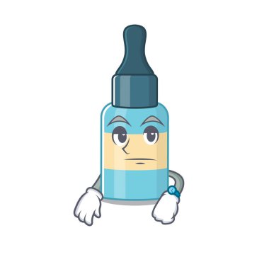 Maskot stili saç yağı ve bekleme jesti. Vektör illüstrasyonu