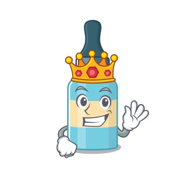 Saçı yağlı karikatür tasarımının altın kaplamalı mütevazı kralı. Vektör illüstrasyonu