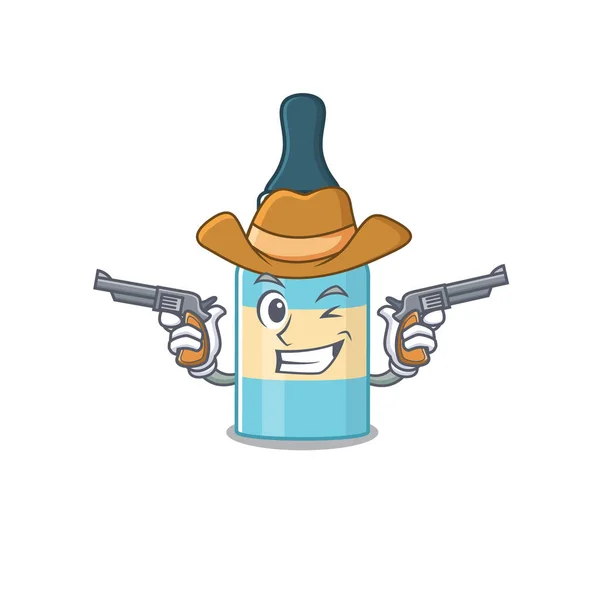 Cowboy Sábio Design Desenhos Animados Óleo Cabelo Com Armas Ilustração —  Vetores de Stock