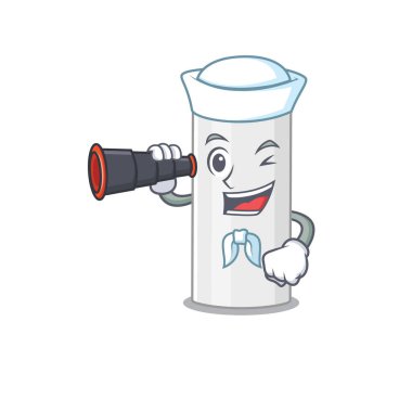 Saç spreyi ve dürbünlü bir çizgi film tasarımı.