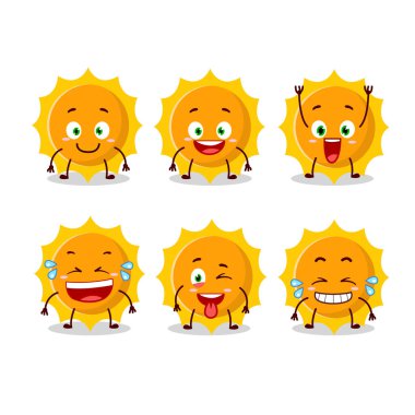 Güneşin çizgi film karakteri gülümsüyor.