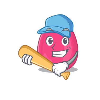 Beyzbol oynayan havalı makyaj süngeri karikatür resim tasarımı