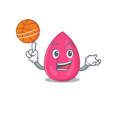 Basketbolla birlikte atletik makyaj süngeri maskot tasarımı.