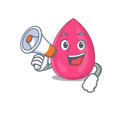 Makyaj süngeri karton resim stili megafondan duyuru yapıyor