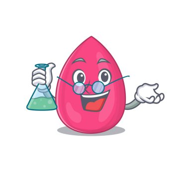 Süper Dahi Makyaj Profesörü Karikatür karakteri bir laboratuvar üzerinde çalışıyor.