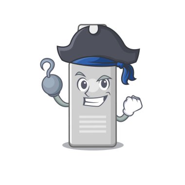 Bir kancalı el, Korsan karakterin köpük traş etme çizgi filmi tasarımı. Vektör illüstrasyonu