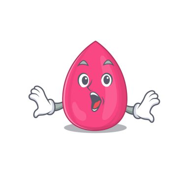 Makyaj süngeri maskot tasarımı inanılmaz bir jest gösteriyor.