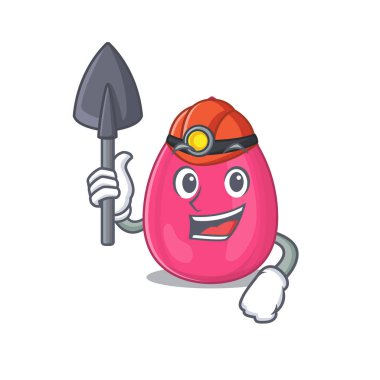 Makyaj süngeri resim tasarımı araç ve miğferi olan bir madenci olarak