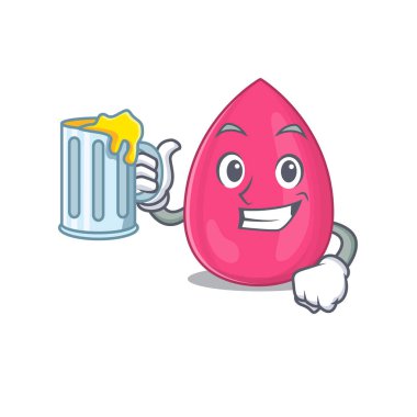 Çizgi film konsepti makyaj süngeri tostu ve bir bardak bira.