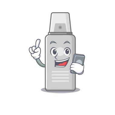 telefonda konuşan traş köpüğünün karikatür karakter tasarımı tarzı. Vektör illüstrasyonu