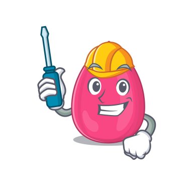 Makyaj süngerinin karikatür tasarımı otomotiv olarak çalıştı