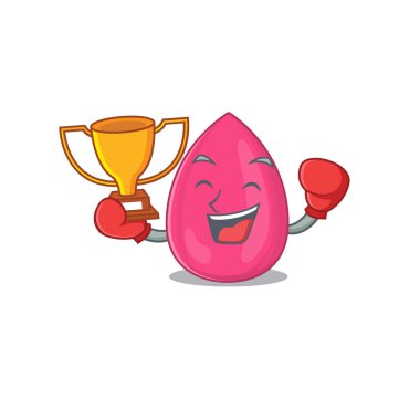 Makyaj karikatür tasarım stilinde harika bir boks şampiyonu.