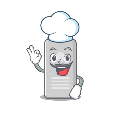 İkonik şef şapkası takarak tıraş köpüğü şef çizim stili çiziyorum. Vektör illüstrasyonu