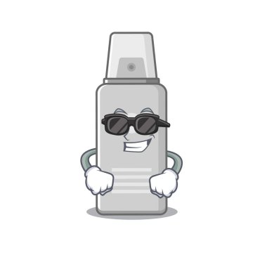 Şık siyah gözlük takan, köpüklü çizgi film karakteri. Vektör illüstrasyonu