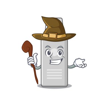 Sinsi cadı köpük traş eden çizgi film karakteri tasarımı. Vektör illüstrasyonu