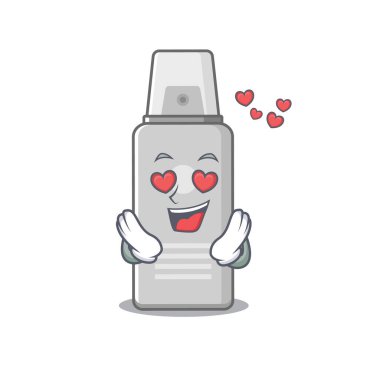 Tutkulu bir traş köpüğü maskot maskotunun gözleri aşık olur. Vektör illüstrasyonu