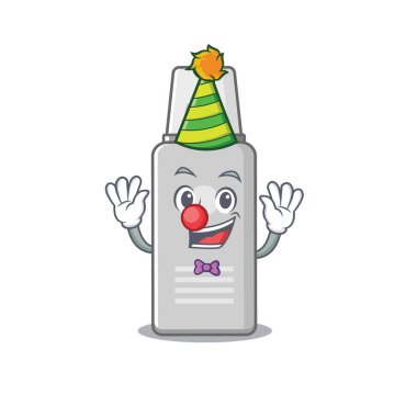 Arkadaş canlısı palyaço köpük maskot tasarımı konsepti. Vektör illüstrasyonu