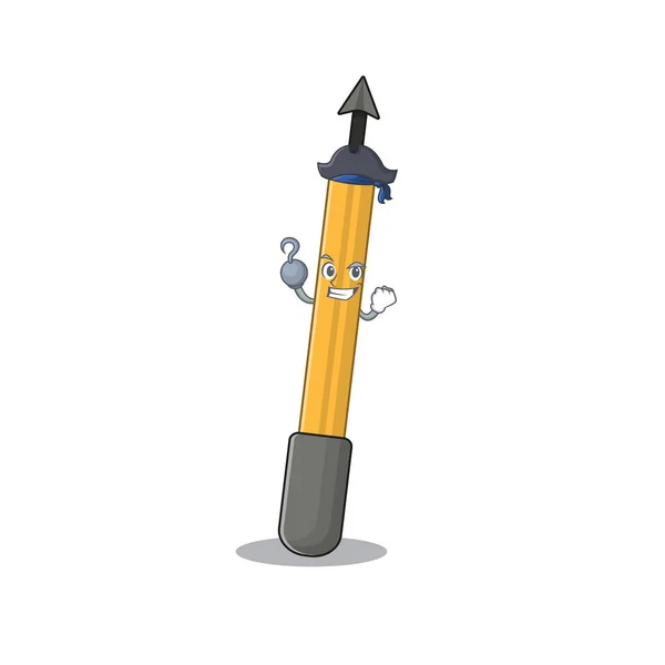 Один крюк руки пиратский персонаж подводное плавание стрелка дизайн мультфильма — стоковый вектор