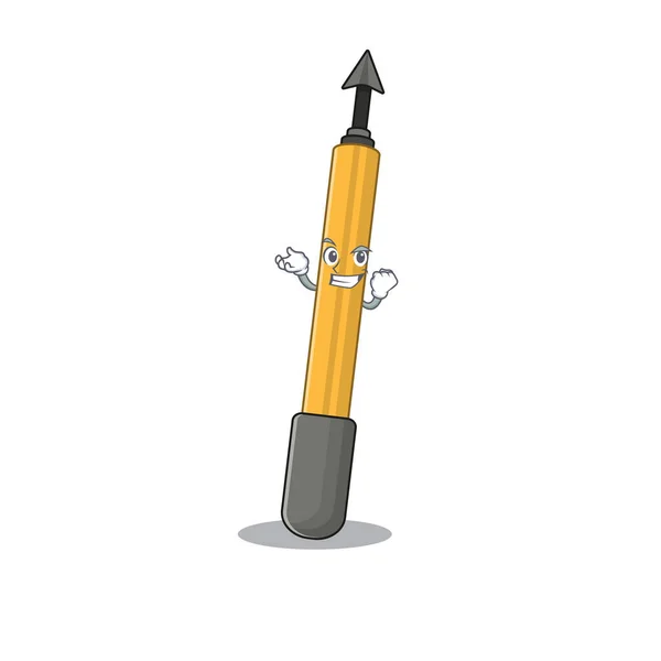 Ein Karikatur-Design-Konzept von Schnorchelpfeil mit glücklichem Gesicht — Stockvektor