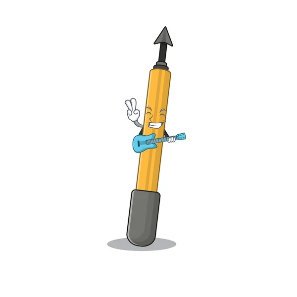 Snorkeling箭音乐家卡通设计弹吉他 — 图库矢量图片