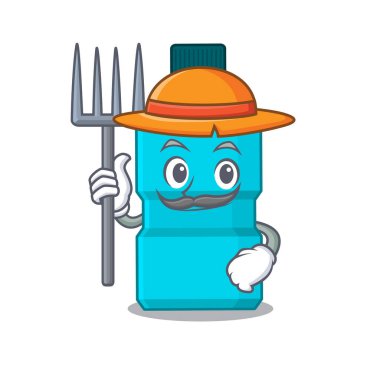 Çiftçi gargara maskotu tasarımı şapkayla çalışıyor