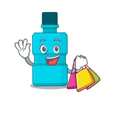 Alışveriş torbalarıyla zengin çizgi film karakteri kavramı