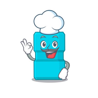 Ağız gargarası şef çizim stili sembolik şef şapkası takıyor.