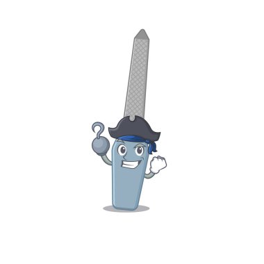 Tek çengel elli Korsan karakter tırnak çizgi film tasarımı