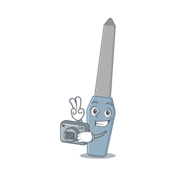 Kamerayla çalışan usta bir fotoğrafçı tırnak çizimi tasarımı konsepti