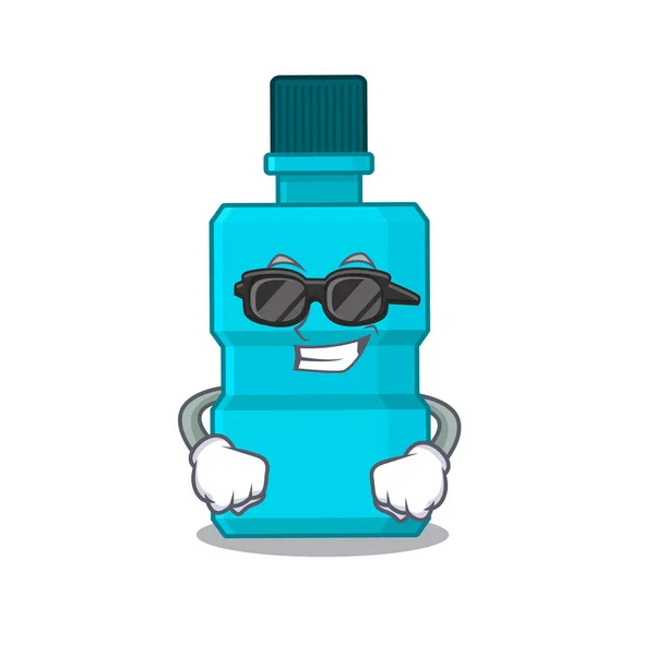 Fabuleux personnage de dessin animé bain de bouche portant des lunettes noires chic — Image vectorielle