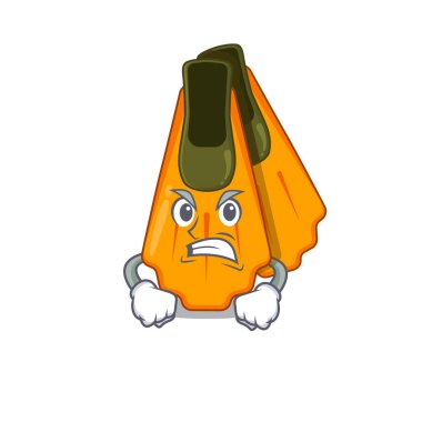 Yüzme yüzgeçlerinin çılgın bir yüzü olan bir çizgi film stili.