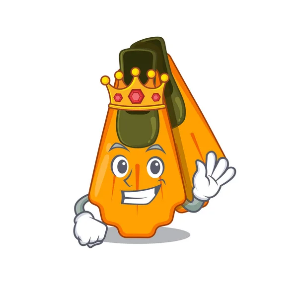 一个卑微的游泳国王，带着金冠的漫画设计风格 — 图库矢量图片