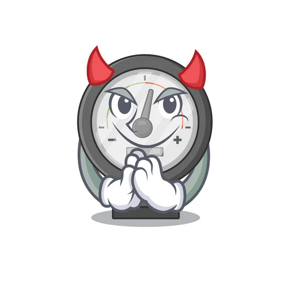 Manometro vestito come diavolo disegno personaggio cartone animato nella notte di Halloween — Vettoriale Stock