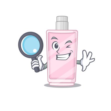 Parfüm tasarımının çizgi film maskot tasarımı süper dedektif aletlerle davayı çözüyor.