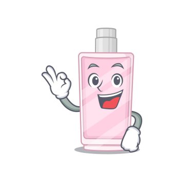 Parfüm maskot tasarımlı Tamam parmak pozları