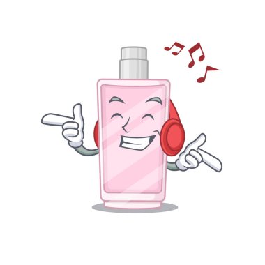 Kulaklıkla müzik dinlemenin karikatür tasarımı stili