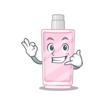 Parfümün karikatür tasarımı. Bana poz ver.