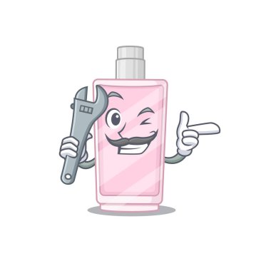 Mekanik olarak çalışan bir parfüm karikatür tasarımı.