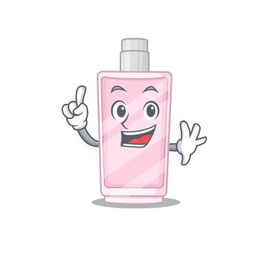 Parfüm karikatür tasarımı bir parmak pozuyla