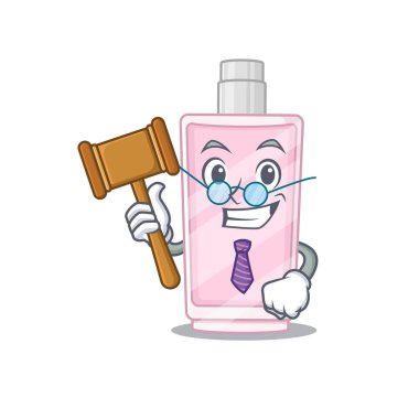 Gözlük takan akıllı bir parfüm karikatürü yargıcı.