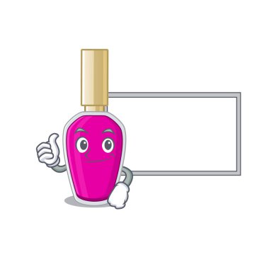 Pembe tırnak cilası, beyaz tahta ile karikatür karakter tasarım biçimi