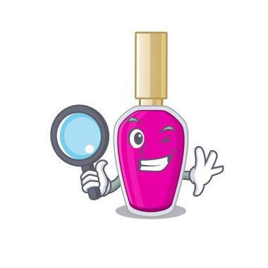 Pembe ojeli süper dedektifin maskot tasarımı.