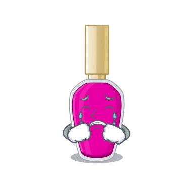 Hüzünlü pembe ojeli karikatür tasarımı.