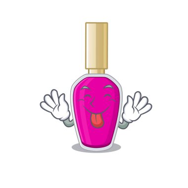 Komik pembe tırnak cilası çizgi film stili.