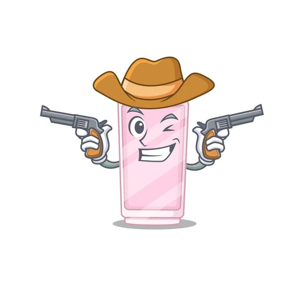 一个聪明的带有枪的香水卡通设计牛仔 — 图库矢量图片